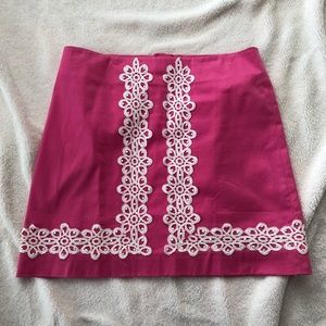 Hot Pink Lilly Pulitzer Skirt with white Lace